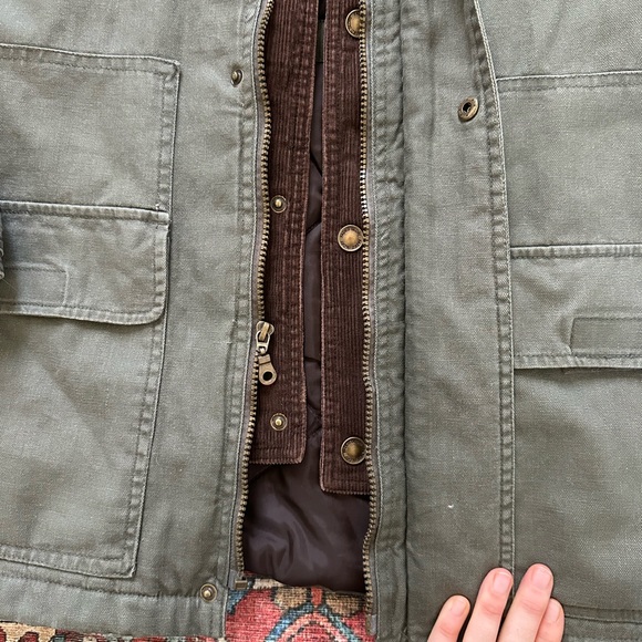 Vintage Faded Glory Moss Green Chore Coat/Work Jacket W/Corduroy Mens XL - Picture 6 of 9